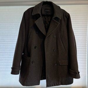 Banana Republic Gray Wool Pea Coat Tailored Design